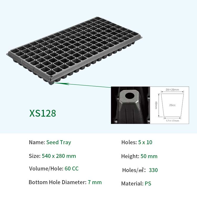 128 Hole Seedling Trays PS Seed Starter tray for Garden plant cultivation